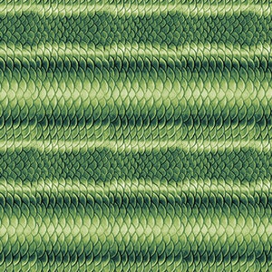 May include: Green textured fabric with a repeating pattern of overlapping scales.