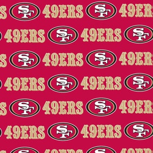 Tkanina NFL San Francisco 49ers / Licencjonowana tkanina NFL od Fabric Traditions / Tkanina futbolowa cięta na wymiar