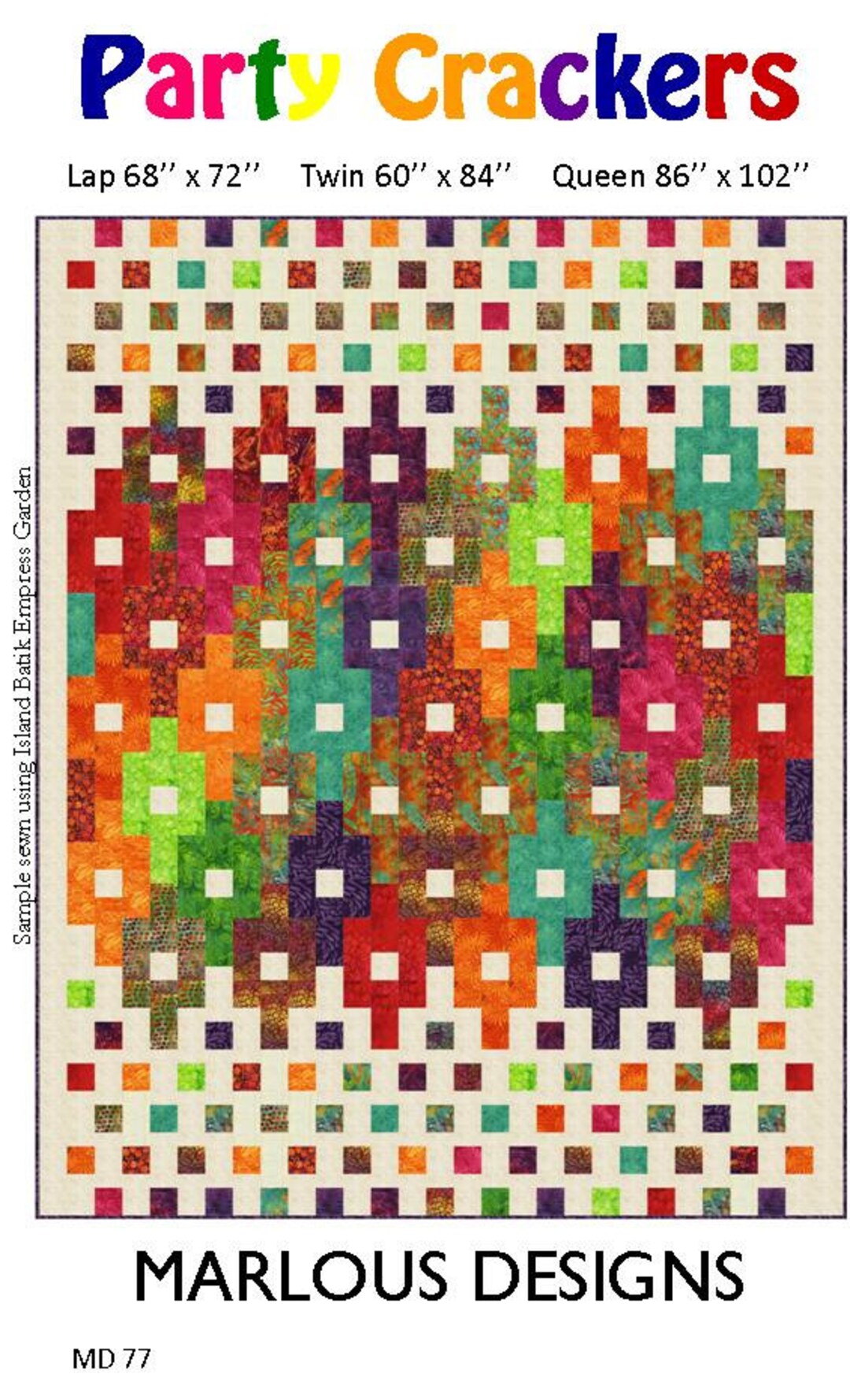 Party Crackers Quilt Pattern Marlous Designs Md77 Quilt Pattern in Quilt Patterns Etsy