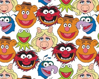 Muppets Fabric / The Muppets Cast Disney Licensed Fabric for Camelot Fabric By The Yard and Fat Quarters Available