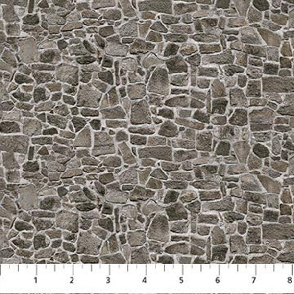 Stacked Rocks Flagstone Naturescapes Landscape Fabric / First Light  by Northcott Fabric by the yard Yardage  / Fat Quarter Fabric