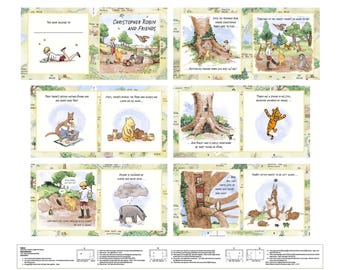 Winnie the Pooh Soft book Fabric Panel, Shower Gift, Nursery Softbook, Soft Cloth Books Panel