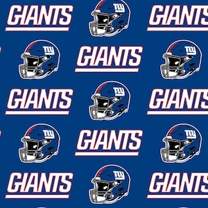 Tela de los New York Giants de la NFL / Tela de algodón con licencia de la NFL de Fabric Traditions / Tela de fútbol americano cortada a medida