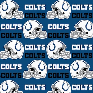 NFL Indianapolis Colts-tyg / Licensierat NFL-bomullstyg från Fabric Traditions 58" brett / Fotbollstyg som metervara
