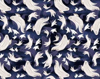 Halloween Fabric, Ghostly Ghosts Bewitched by Timeless Treasures, Trick or Treat Ghosts, Halloween Yardage, and Fat Quarters available