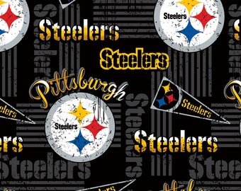 NFL  Pittsburgh Steelers Fabric / Licensed NFL Cotton Fabric from Fabric Traditions / Football Fabric by the yard