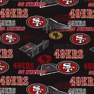Tkanina NFL San Francisco 49ers / Licencjonowana tkanina NFL, Tradycje tkanin / Materiał do futbolu amerykańskiego, Tkanina bawełniana o dużej gramaturze, Dostępne ćwiartki