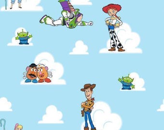 Toy Story Fabric / Disney Toy Story Disney Friends Sketch by SC Toy Story Fabric by the yard / Yardage and  Fat Quarters Available