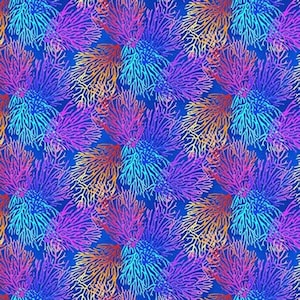 Ocean Coral,  Coral Reef Fabric / Coral Reef Fabric by the yard / The Reef from StudioE Fabrics Yardage & Fat Quarters Available
