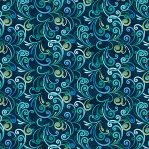 Blue Green Swirl Calypso Swirl Butterfly by Kanvas Studio Fabric by the Yard  Blender Fabric Yardage & Fat Quarters