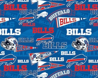 Buffalo Bills NFL Fabric / Licensed NFL Fabric by Fabric Traditions / Football Fabric Yardage 44" Wide Cotton Fabric, Fat Quarters Available