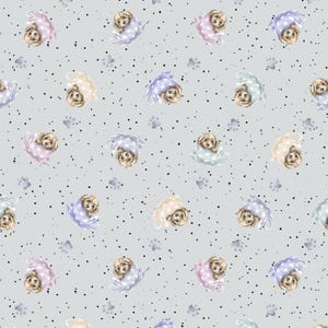 Dogs with Tiny Teacups Fabric / Whiskers and Paws Nursery fabric by Hannah Dale, Maywood Studio Fabric by the yard, Yardage & Fat Quarters