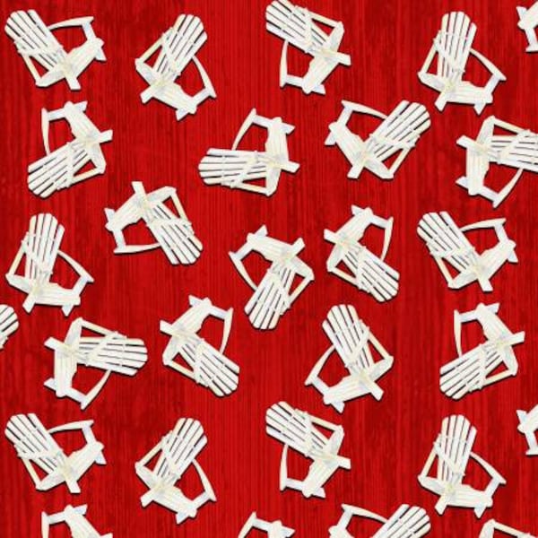 Adirondack Chair Toss Fabric / Camping Chairs Fabric / Shoreline by Henry Glass / Beach Chairs By The Yard and  Fat Quarters