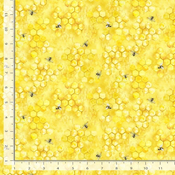Bee Fabric / Flying Bee on Honey Comb Fabric by Timeless Treasures Fabrics Bee Yardage Bee Fat Quarters