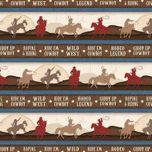 Heart of the West Repeating Stripe Fabric by the yard from Wilmington Fabrics / Cotton Yardage & Fat Quarters