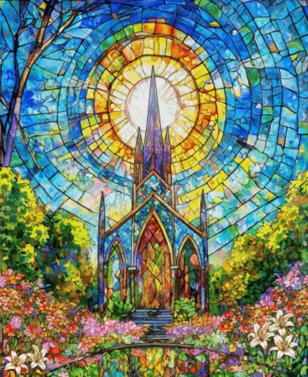 Church Panel Glass Pattern Stained Glass Church 36
