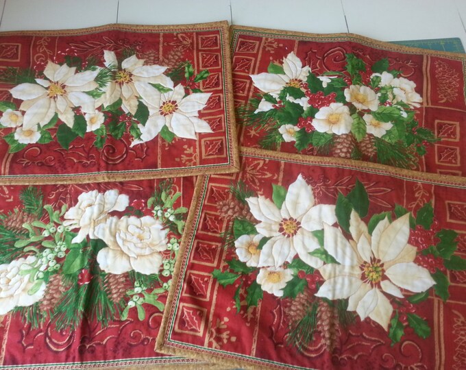 Quilted Placemats Christmas Placemats Holiday Placemats Set Etsy