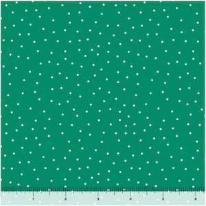 Green and White Dots Fabric by the yard / Small Dot / White Dots on Green / QT Halloween Fabric Yardage and Fat Quarters
