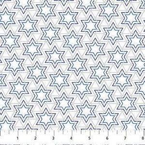 Hanukkah Fabric - Star of David Fabric, Starlight Collection by Northcott Fabrics, Material Yardage & Fat Quarters