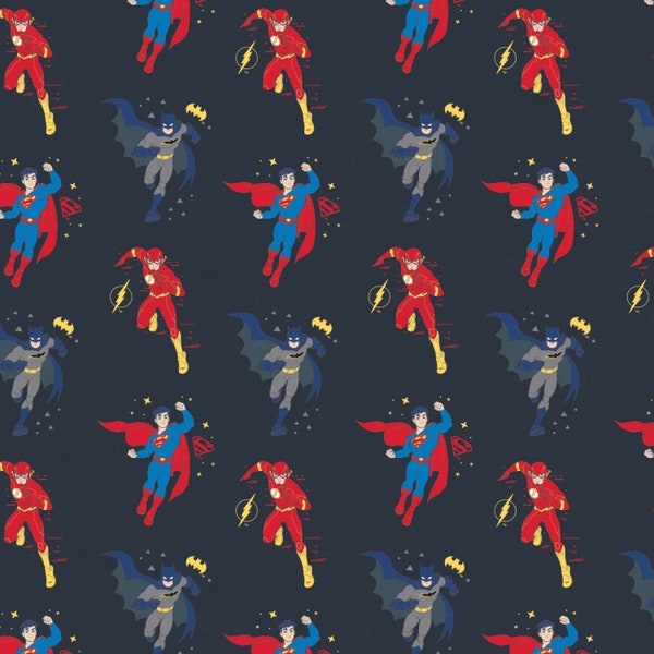 Justice League Boy Heroes Fabric by the Yard / Young DC Collection by Camelot / Yardage & Fat Quarters Available