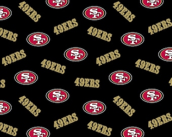 NFL FLEECE San Francisco 49ers Licensed NFL Fabric Sold by the Yard from Fabric Traditions / 58" Wide Football Fabric by the yard
