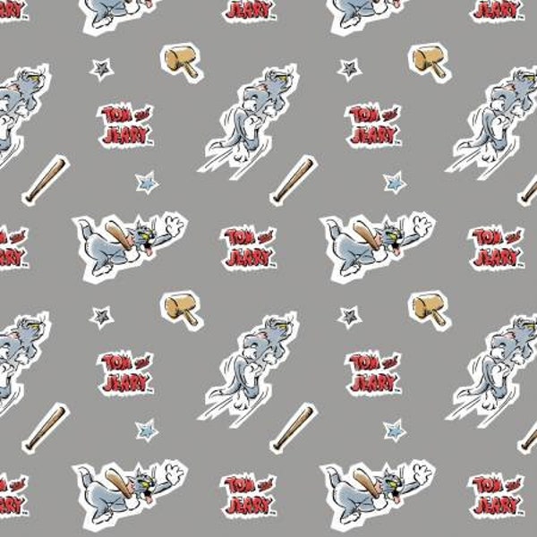 Tom & Jerry Fabric by the yard / Best Foes Forever Fabric / Warner Brothers Fabric Camelot By The Yard and Fat Quarter