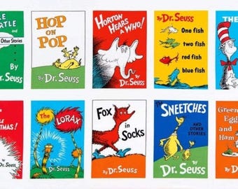 Celebrate Seuss Adventure Book Quilt Panel 15668-267 Robert Kaufman verkauft durch das Panel