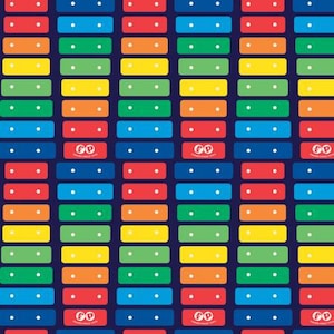 Fisher Price Fabric by the yard, Fisher-Price Xylophone Navy from Riley Blake Fat Quarters & Yardage Available