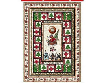 Steampunk Christmas Quilt Kit / Christmas Fabric for Quilt Top and Binding from QT Fabrics, Quilt 62" x 86"