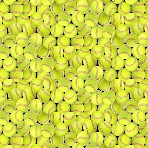Tkanina do softballu cięta na wymiar / Pakowane piłki do softballu Tkanina do softballu Elite Athlete Girls firmy Timeless Treasures Sports Fat Quarters i Yardage
