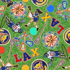 Parche de lacrosse sobre tela verde Game On de Sykel