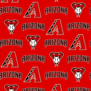 Arizona Diamondbacks MLB Fabric / Major League Baseball Fabric Licensed MLB by Fabric Traditions / Baseball Fabric Yardage 58&quot; Wide Cotton