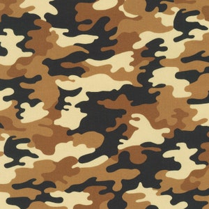 Camo Fabric / Khaki Camouflage Fabric / Robert Kaufman Military Jungle Fabric / Camo Fabric By The Yard
