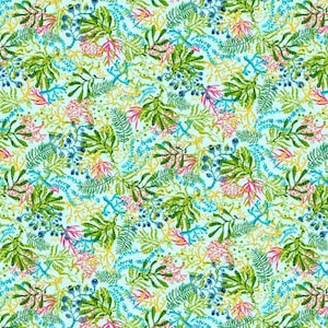Lichtblauwe zeewierstof / Blooming Ocean by StudioE Water katoenen stof Yardage & Fat Quarters beschikbaar