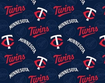 Minnesota Twins MLB Stoff / Major League Baseball Stoff Lizenziert von Fabric Traditions Baseball Stoff Meterware 58 "Breite Baumwolle