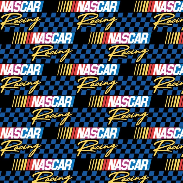 Nascar Racing Fabric / Retro Nascar on Blue Fabric / NASCAR Race Car Fabric by Camelot Fabrics, Yardage & Fat Quarters Available