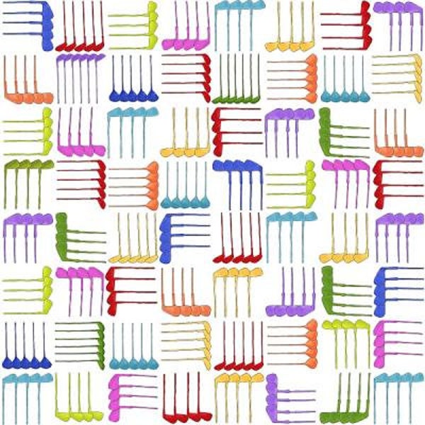 Golf Fabric / Golf Happy, You Go Girl Club Weave on White Fat Quarters, Yardage / Loralie 692-373