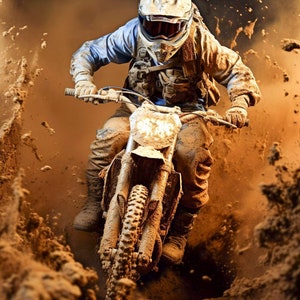 Dirt Bike Motorcycle Fabric Panel 36x44&quot; / Live To Ride Motorcycle Quilt Fabric Panel  / David Textiles Motorcycle Quilt Fabric Panel