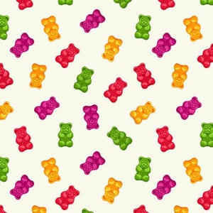 Gummy Bears Fabric By The Yard / Herban Sprawl Gummy Bears / CBD Fabric / Marijuana Yardage and Fat Quarters image 1