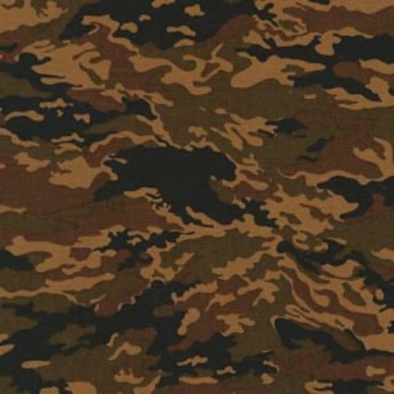 Camouflage Fabric / Brown Camo Fabric / Fall Camouflage | Etsy