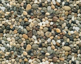 Tela Pebbles Toss / Stones / Landscape Medley de Elizabeth Studio 291 / Tela River Rock por todas partes / Yardage y Fat Quarters