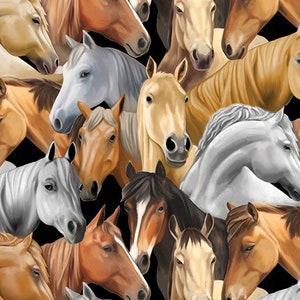 Yellowstone Tossed Packed Horses by Benartex Fabric Wild Wild West Yardage Western Fabric by the Yard & Fat Quarters