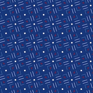 Patriottisch geometrisch op blauwe stof door blanco quilten / rood witte en blauwe stippen materiaal blender stof op maat gesneden, yardage, fat quarters