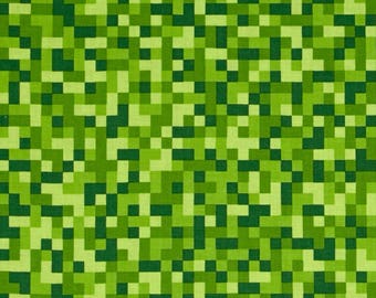 Minecraft Fabric / Bitmap Fabric / Green Minecraft by the yard / Minecraft Style Yardage Michael Miller green / By The Yard and Fat Quarter