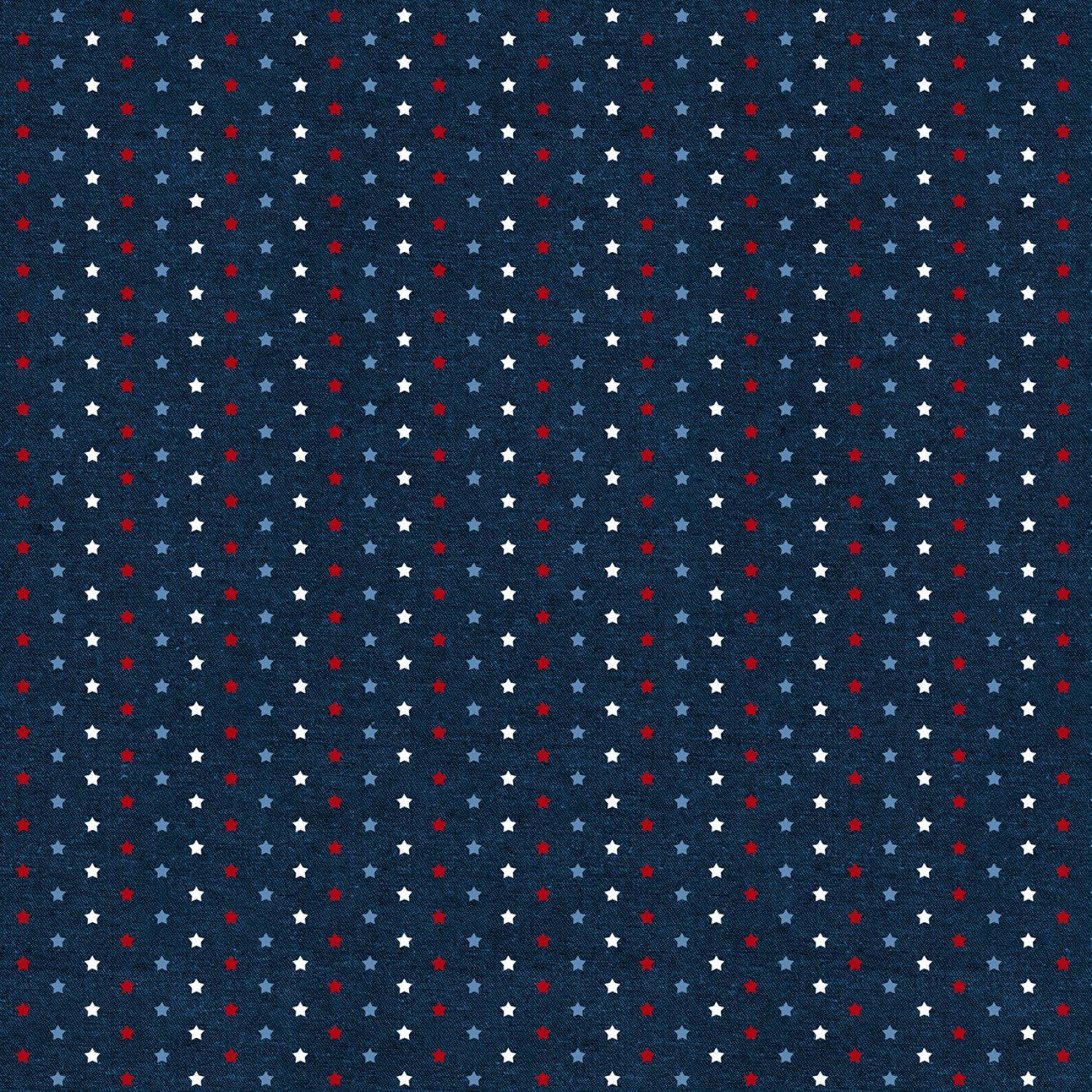 Tiny Stars on Blue Fabric / Stars of Valor by Wilmington Prints, Material Blender / QOV Patriotic Fabric By The Yard, Yardage & Fat Quarters