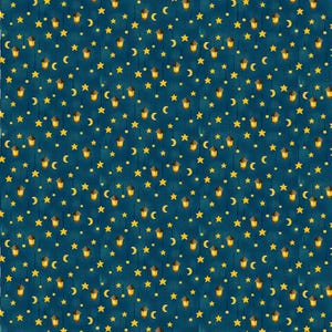 Stars and Lanterns on Blue Fabric, Forest Fables by Paintbrush Studios Fabrics, Woods & floral Yardage and Fat Quarters