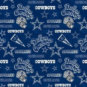 Tessuto NFL Dallas Cowboy / Tessuto NFL concesso in licenza da Fabric Traditions 58" di larghezza / Tessuto da football tagliato su misura