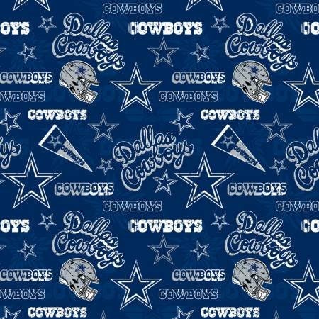 Tissu Flannel Carrés Cowboys Dallas NFL - 8.5x8.5 Pouces - Neuf