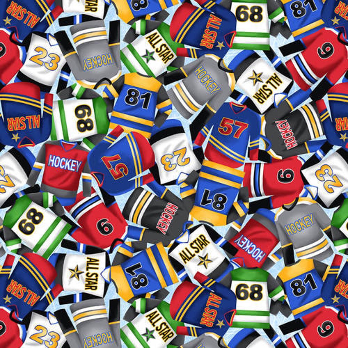 Love of the Game Hockey Jerseys Fabric by Blank Fabrics - Etsy