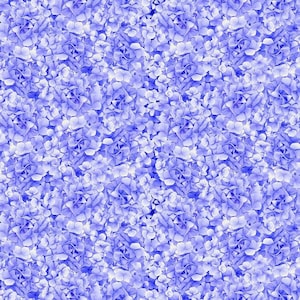 Packed Blue Hydrangea Petals Fabric,  Bliss Hydrangea Dream by Timeless Treasures Floral Blender Fabric Yardage & Fat Quarters